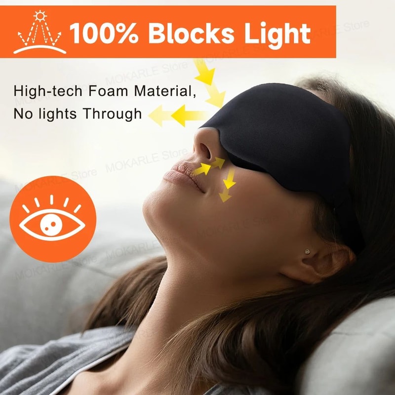 3D Sleep Mask For Deep Rest Light Blocking Eye Mask With Breathable PressureFree Comfort 1