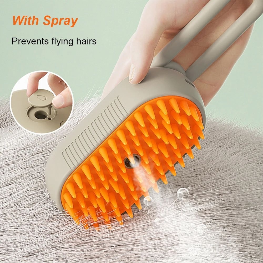 3in1 Electric Steam Pet Brush Grooming Massage Pet Hair Removal Comb For Cats And Dogs 1