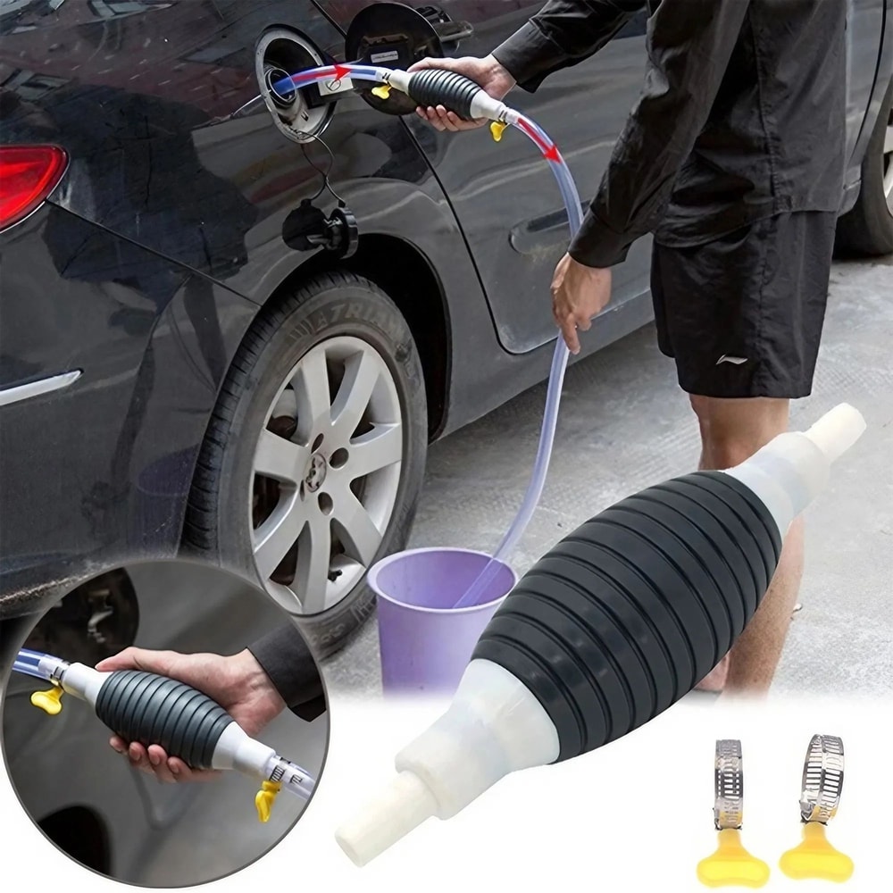 Manual Fuel Transfer Hand Pump Portable Car Gas Primer Pump For Fuel Lines 2