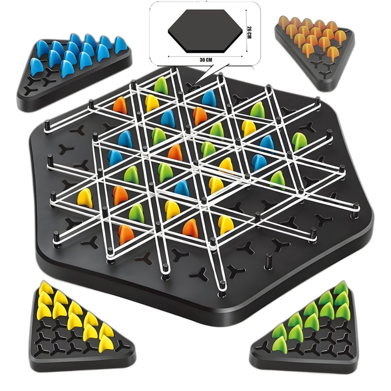 Chain Triangle Strategy Board Game Family Logic Chess Duel Game For Kids Adults 5
