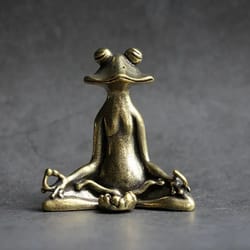 pure copper zen frog incense holder – retro tea pet ornament for calm spaces