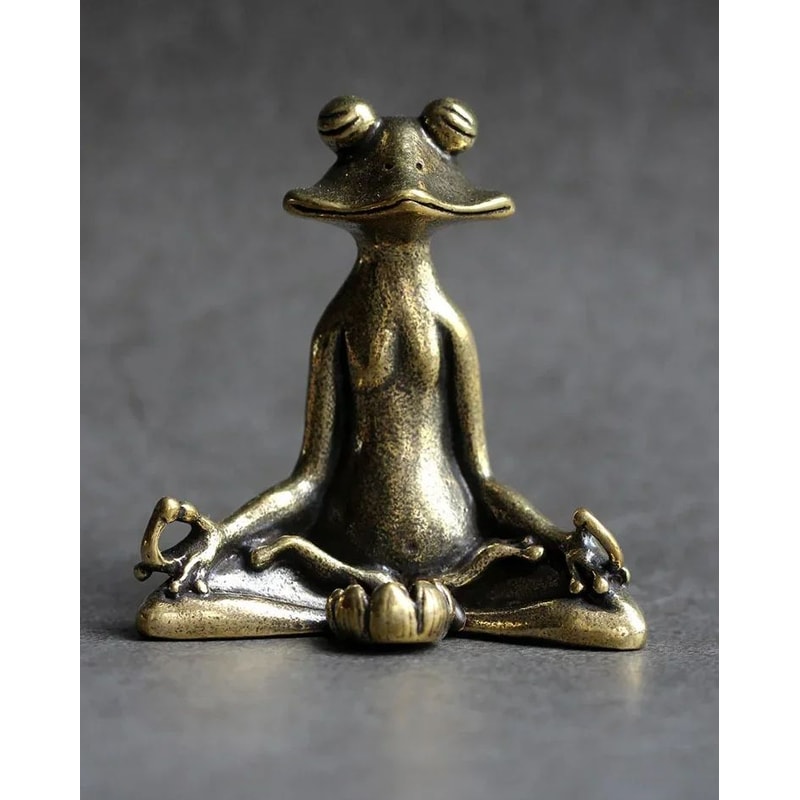 Pure Copper Zen Frog Incense Holder Retro Tea Pet Ornament For Calm Spaces 4