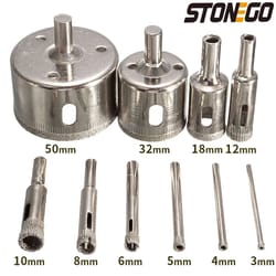 stonego diamond hole saw drill bit set – 10-piece core bits for tile, glass & ceramic