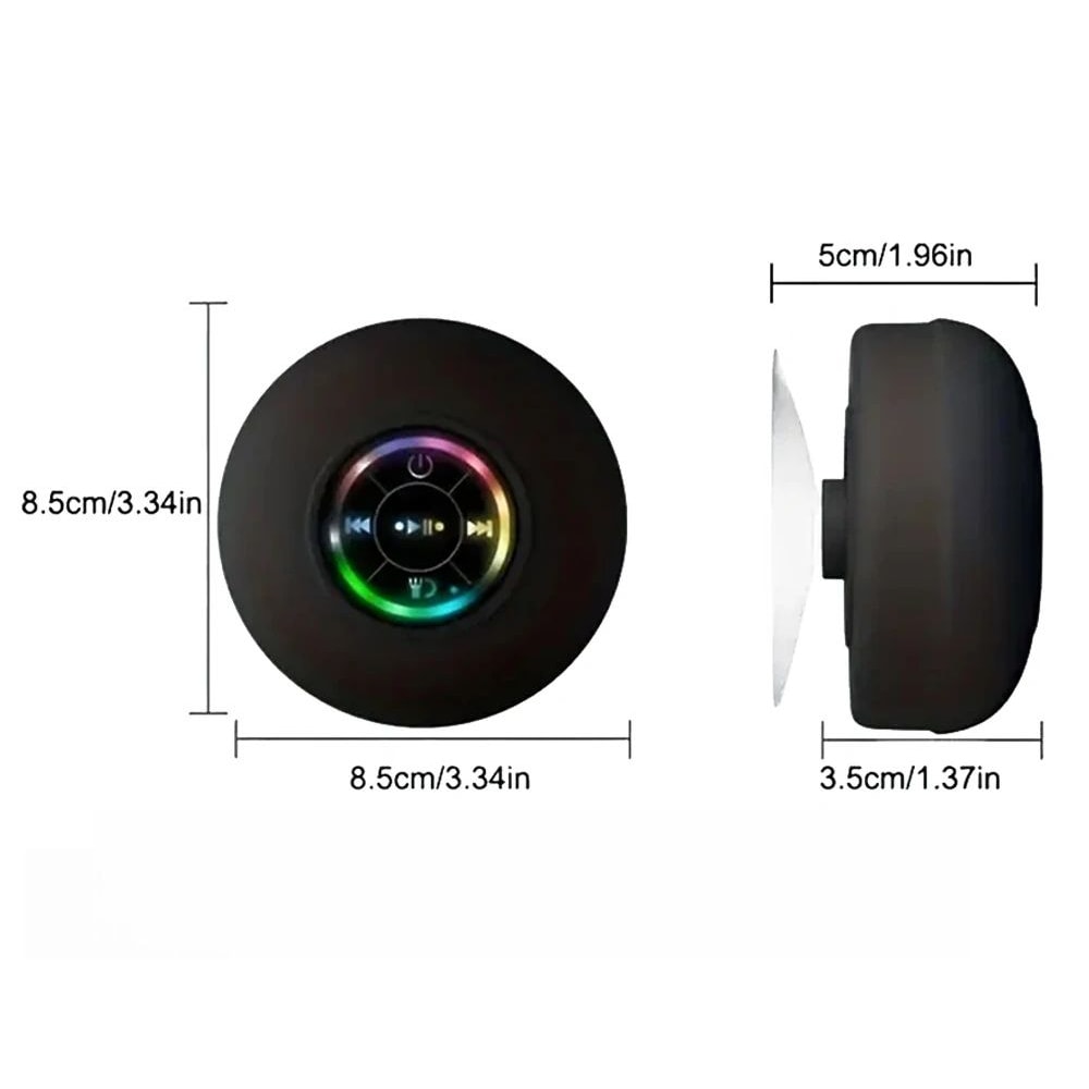 AquaBeat Portable Bluetooth Speaker Waterproof Mini Stereo Speaker With Suction Cup LED 2
