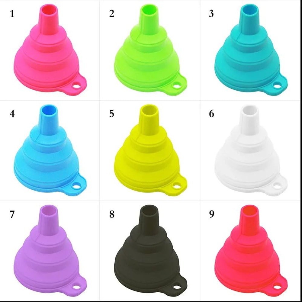 FlexiPour Collapsible Silicone Funnel Mini Foldable Funnel For Kitchen Fuel Travel 2