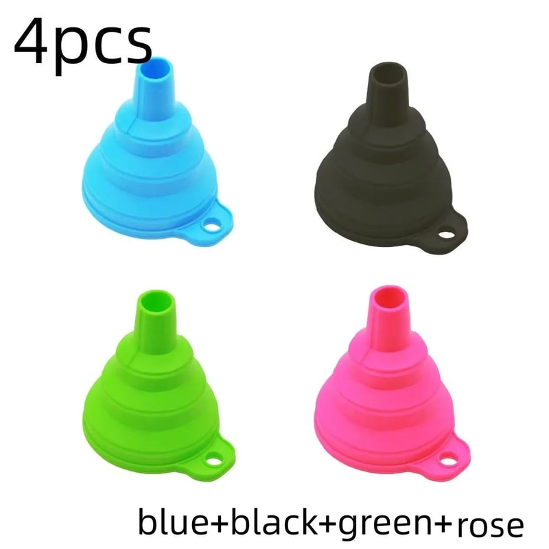 FlexiPour Collapsible Silicone Funnel Mini Foldable Funnel For Kitchen Fuel Travel 8