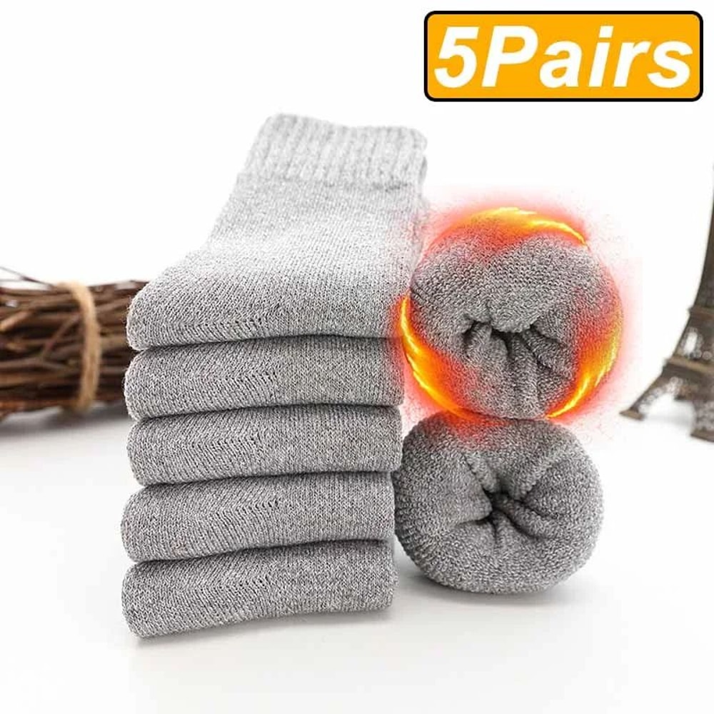 FrostGuard Winter Thermal Socks Extra Thick Warm Socks For Men Women 5 Pairs 10