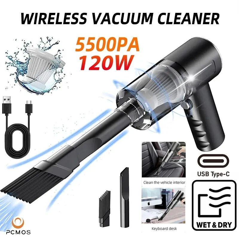 PCMOS Wireless Handheld Vacuum Cleaner Powerful Cordless Cleaner For Home Car 4