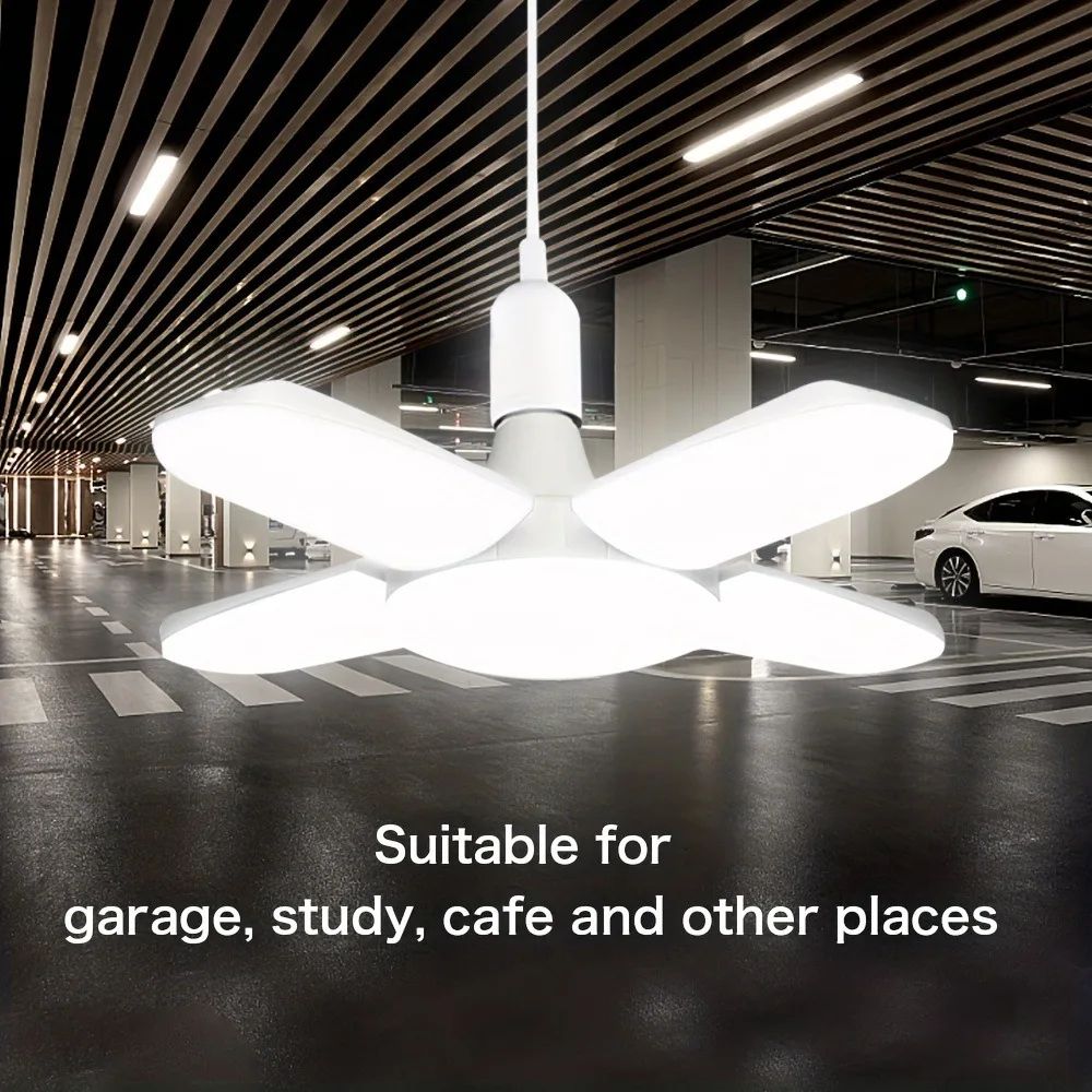 FlexBright Foldable LED Garage Light E27 FanBlade Ceiling Bulb 6500K Daylight 2