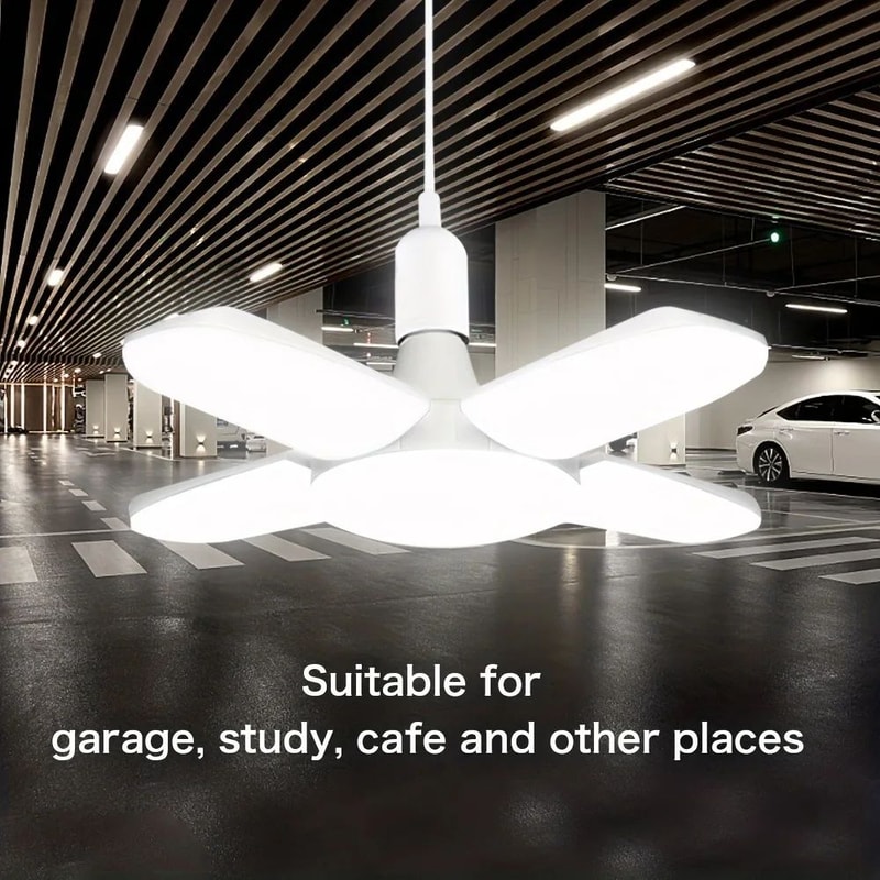 FlexBright Foldable LED Garage Light E27 FanBlade Ceiling Bulb 6500K Daylight 2