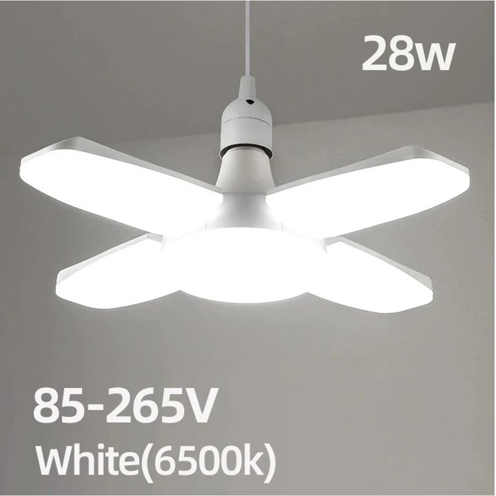 FlexBright Foldable LED Garage Light E27 FanBlade Ceiling Bulb 6500K Daylight 3