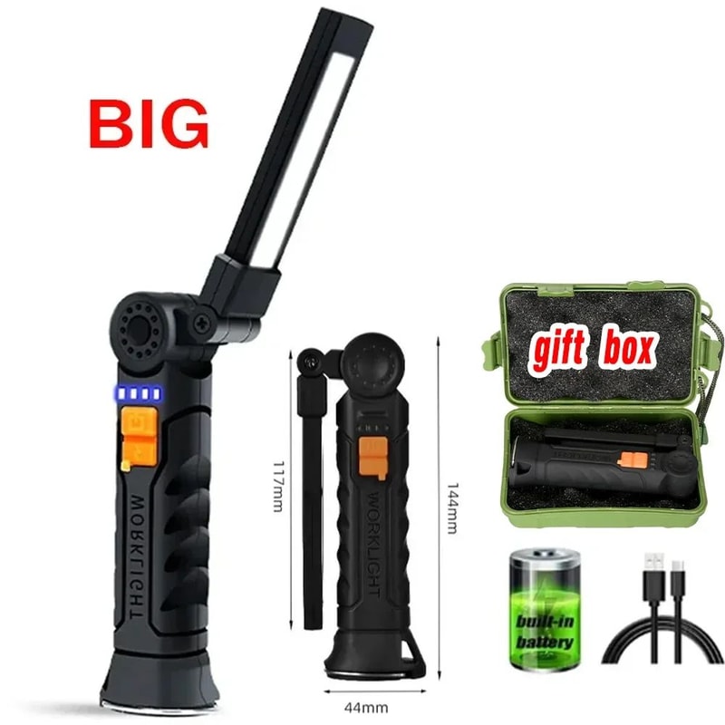 WorkBeam COB LED Work Light USB Rechargeable Inspection Lamp With Magnet Hook 5