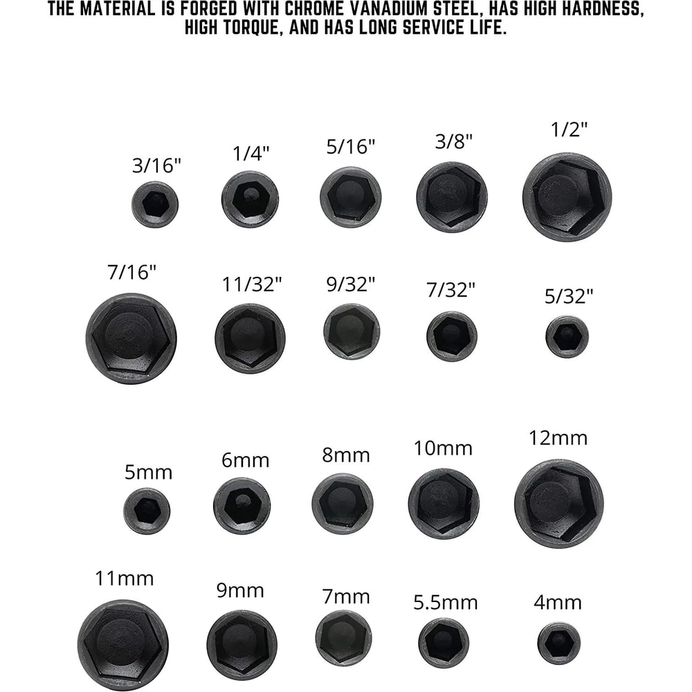 TorqueMate 9Piece Hex Socket Nut Driver Set 513 Mm Screwdriver Wrench Bit Kit 2