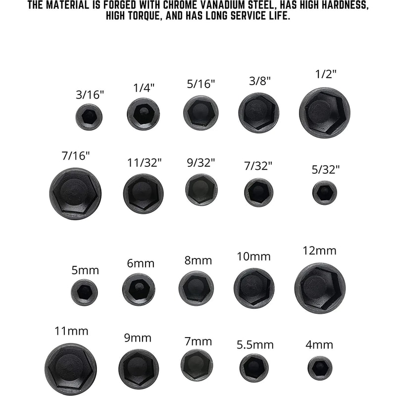 TorqueMate 9Piece Hex Socket Nut Driver Set 513 Mm Screwdriver Wrench Bit Kit 2