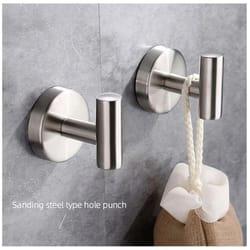 steelhold stainless steel adhesive wall hook – heavy-duty no-drill towel & robe hook for bathroom and kitchen