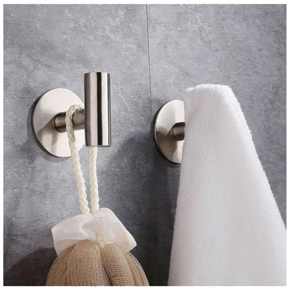 SteelHold Stainless Steel Adhesive Wall Hook HeavyDuty NoDrill Towel Robe Hook For Bathroom And K 2