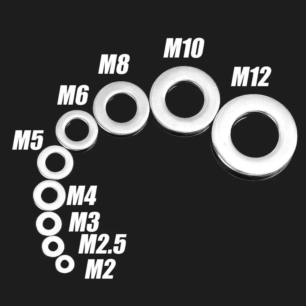FixMaster Stainless Steel Washer Assortment Kit M2M12 Flat Washers For Screws Bolts Fasteners 1