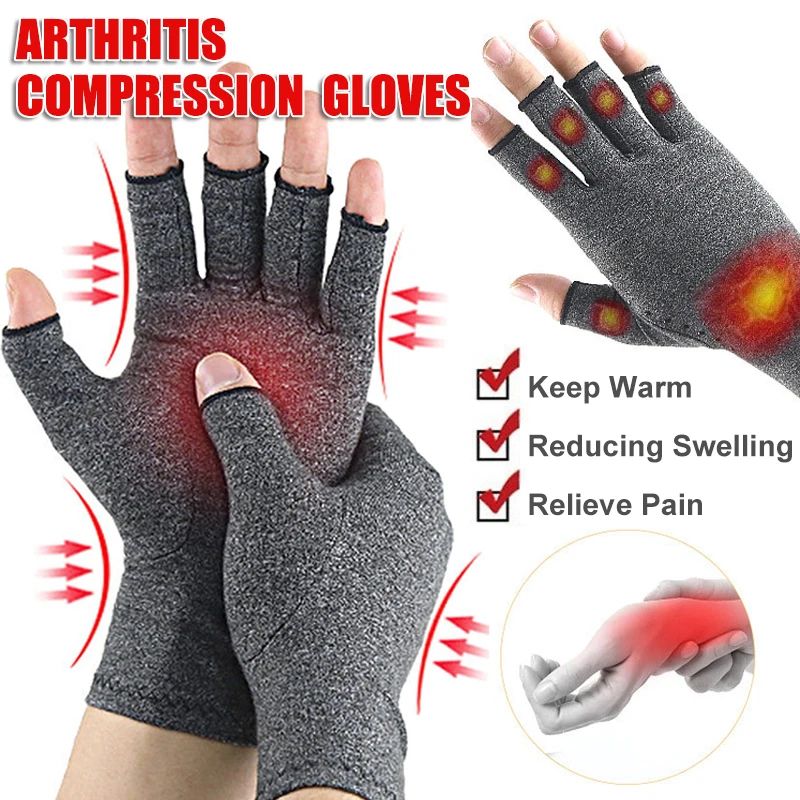 ComfortFlex Fingerless Compression Gloves For Hand Pain Relief Support 0
