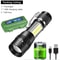 BrightCore Mini USB Rechargeable Flashlight With COB LED Zoom Focus 6
