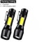 BrightCore Mini USB Rechargeable Flashlight With COB LED Zoom Focus 12