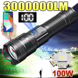 powerbeam tactical led flashlight with digital display & usb recharge