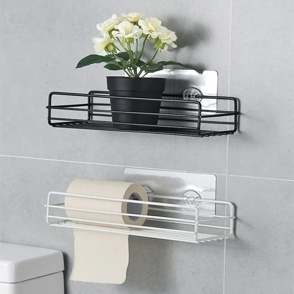 SteelFlow Floating Wall Shelf Metal Bathroom Storage Organizer For Kitchen Home 2