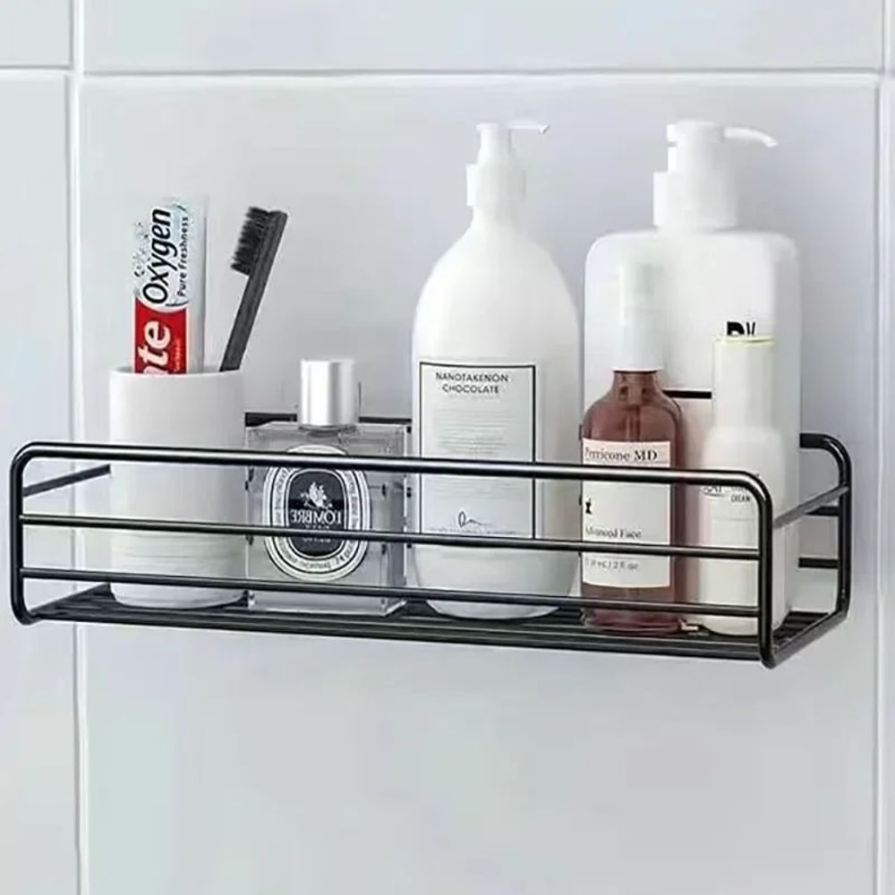 SteelFlow Floating Wall Shelf Metal Bathroom Storage Organizer For Kitchen Home 6