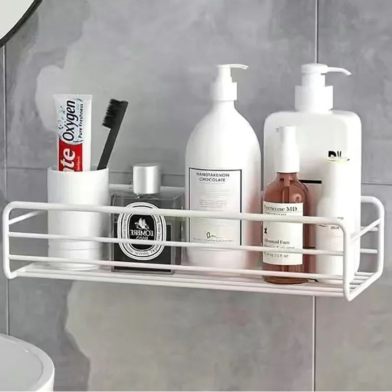 SteelFlow Floating Wall Shelf Metal Bathroom Storage Organizer For Kitchen Home 8