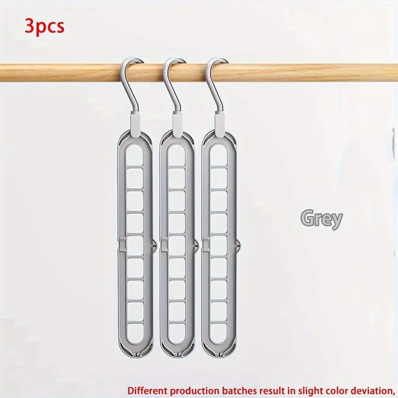 SpaceMax 9Hole Foldable Hangers Space Saving Closet Organizer 3Pack 7