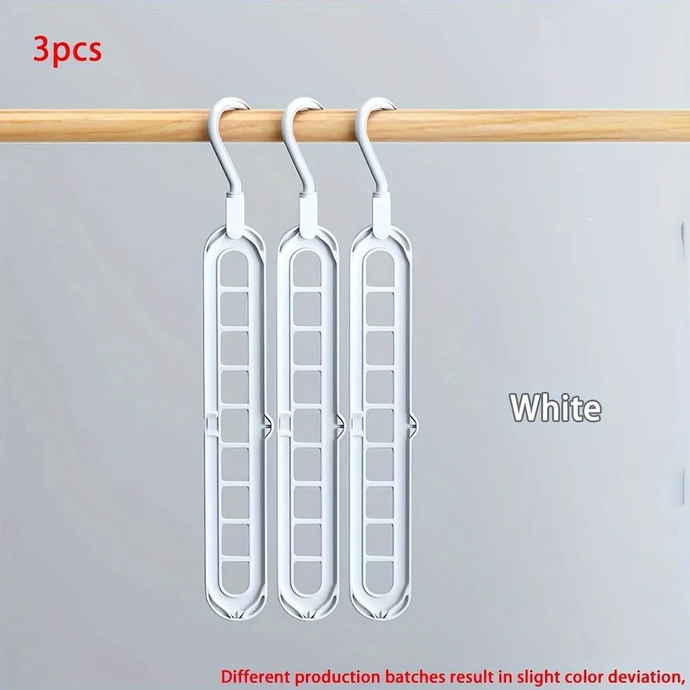 SpaceMax 9Hole Foldable Hangers Space Saving Closet Organizer 3Pack 9