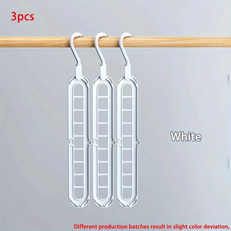 SpaceMax 9Hole Foldable Hangers Space Saving Closet Organizer 3Pack 9