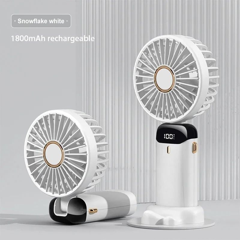 CoolFlex Portable Mini Fan Foldable Neck Hanging USB Rechargeable Fan With Display 6