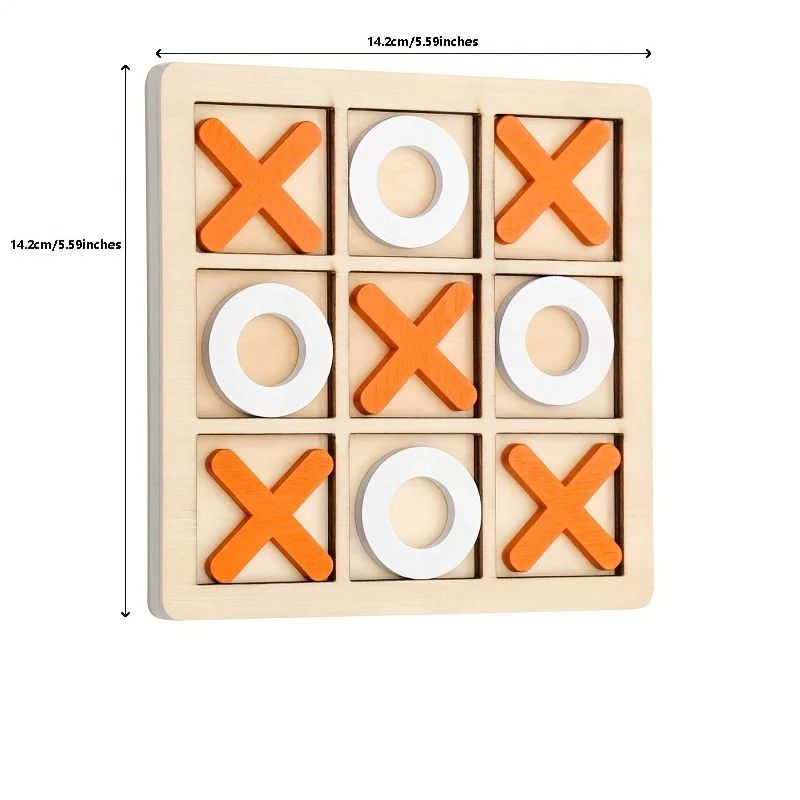 TimberPlay Wooden Tic Tac Toe Game Classic Family Board Game For Indoor Outdoor Fun 1