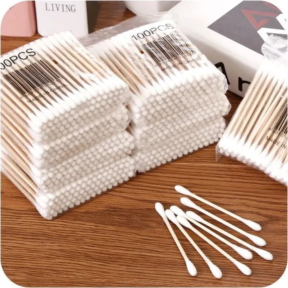 PureTouch Wooden Cotton Swabs Double Head Makeup Ear Cleaning Buds 500 Pcs 1