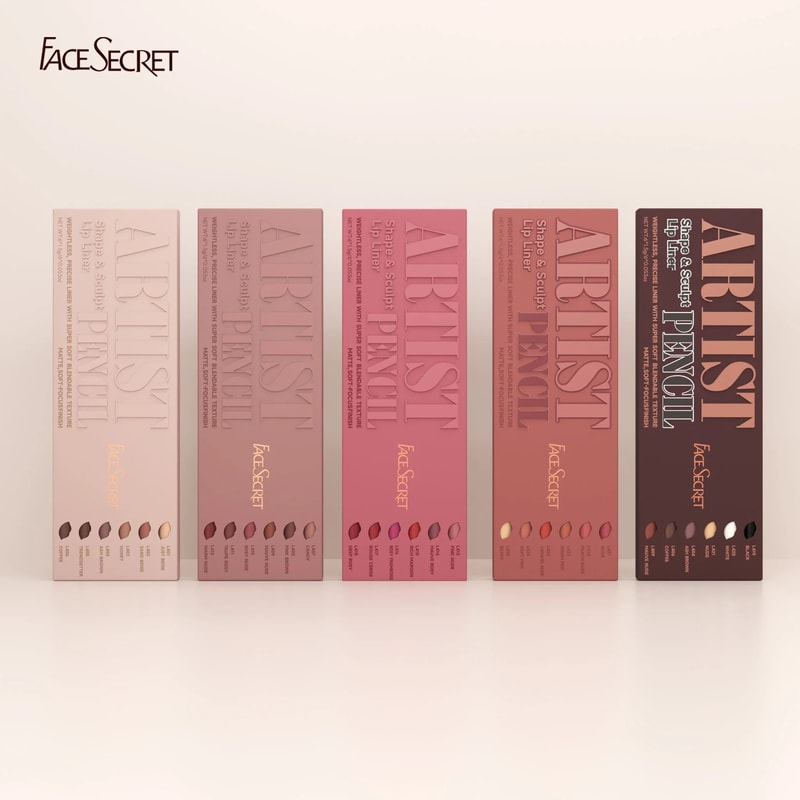 FaceSecret Sculpting Lip Liner Pencil Set Matte Precision Soft Blend Formula 5
