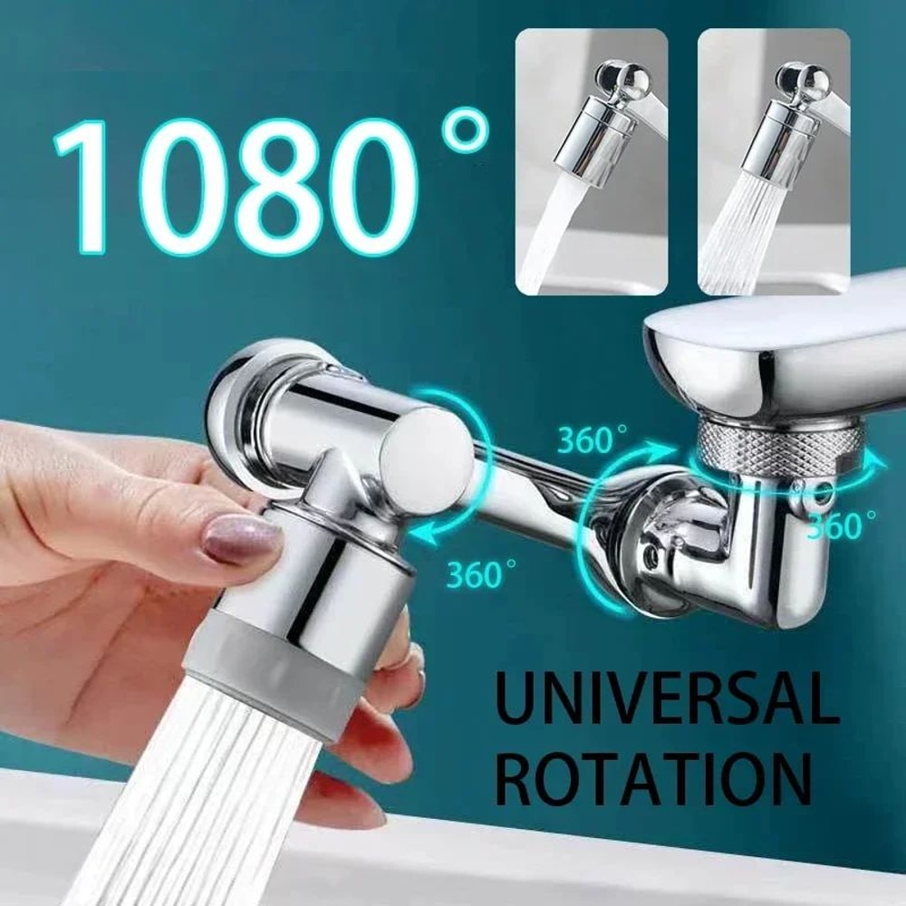 FlexFlow 1080 Rotatable Faucet Sprayer Head Universal Tap Extender With Dual Spray Modes 1