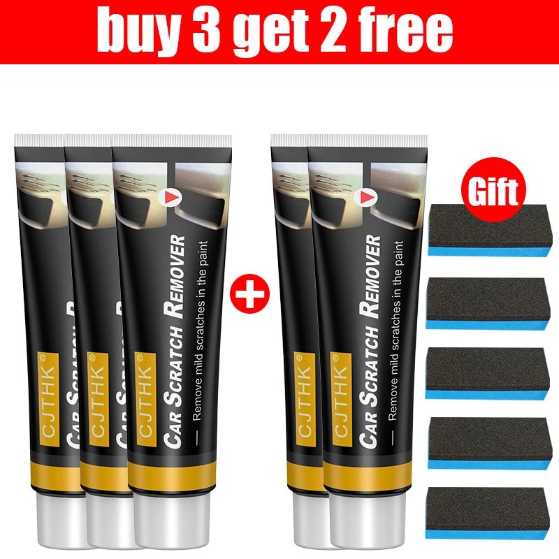 ScratchGuard Car Scratch Remover Paste Paint Repair Polishing Kit With Sponge 5