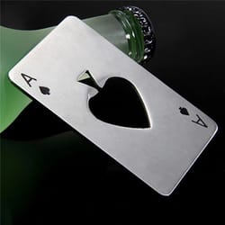 cardace poker bottle opener – credit card size stainless steel beer opener