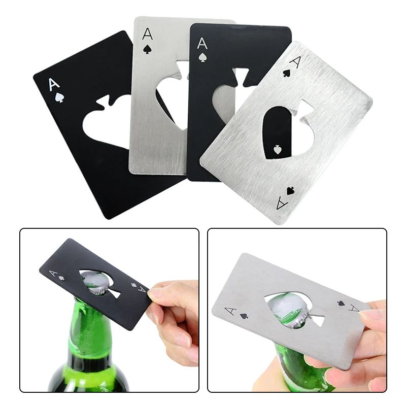 CardAce Poker Bottle Opener Credit Card Size Stainless Steel Beer Opener 4