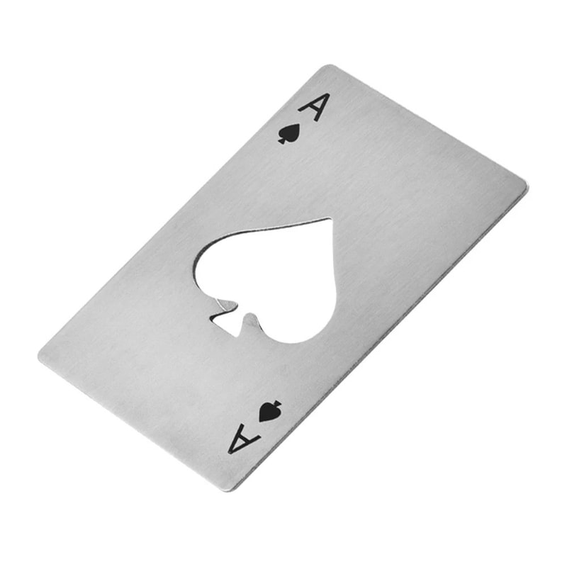 CardAce Poker Bottle Opener Credit Card Size Stainless Steel Beer Opener 7