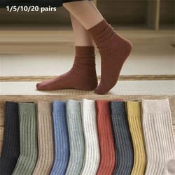 colorstride women crew socks – soft breathable striped comfort socks (5–20 pairs)