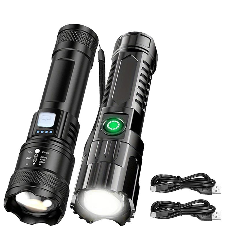 PowerBeam 2000LM Tactical Flashlight Rechargeable LED Flashlight With Zoom Display 4