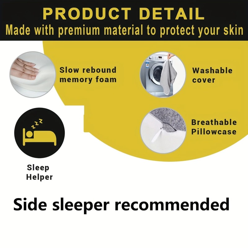 AlignRest Memory Foam Knee Pillow Memory Foam Knee Pillow For Side Sleepers 3