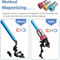 magnagrip pro screw ring set – magnetic screw ring drill bit magnetizer (6-piece)