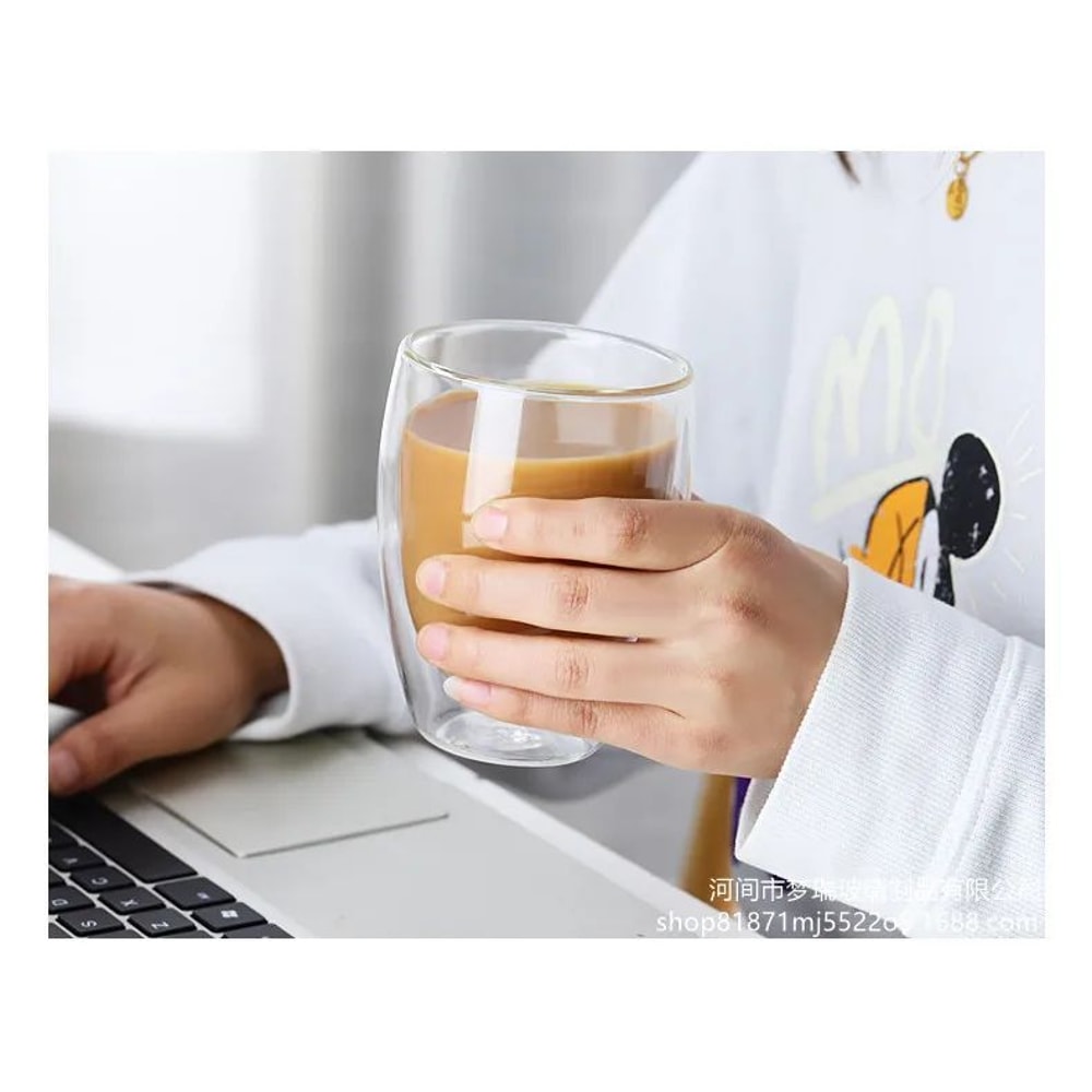 ClearTherm Double Wall Glass Cups Double Wall Glass Cup Set 80650 Ml For Coffee Beer More 1