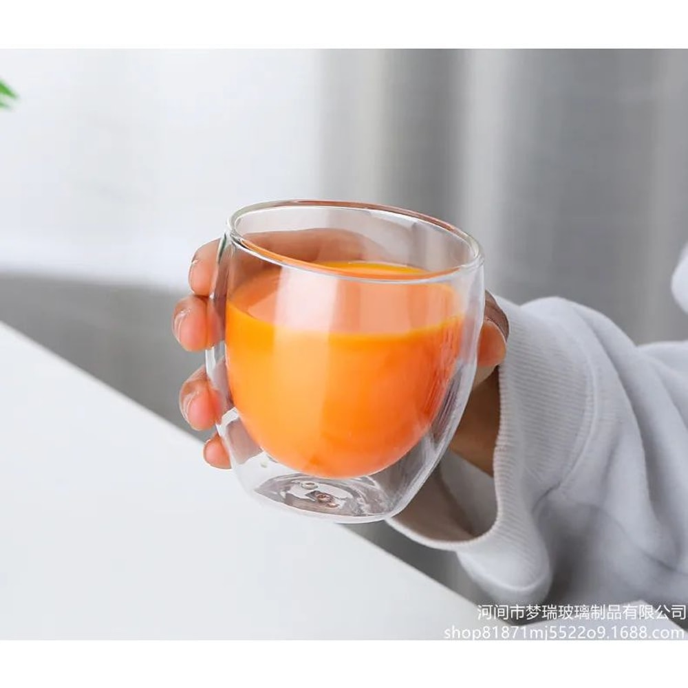 ClearTherm Double Wall Glass Cups Double Wall Glass Cup Set 80650 Ml For Coffee Beer More 3