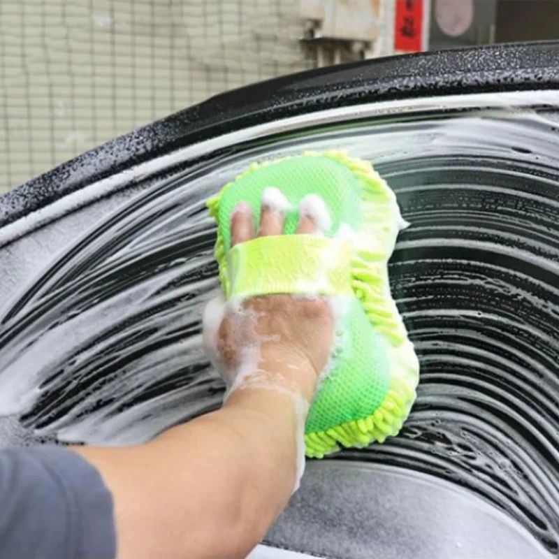 Microfiber Car Wash Sponge Glove ScratchFree Auto Detailing Cleaning Tool 2