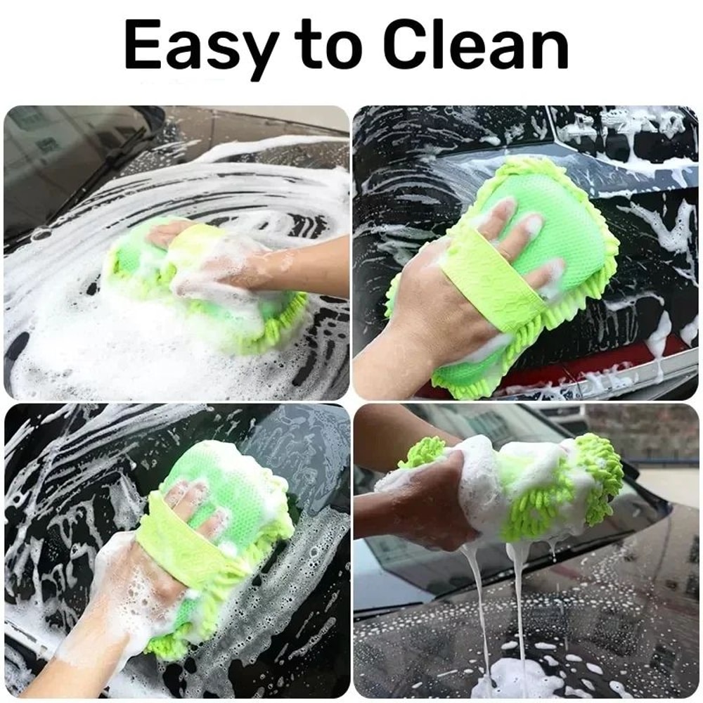 Microfiber Car Wash Sponge Glove ScratchFree Auto Detailing Cleaning Tool 4
