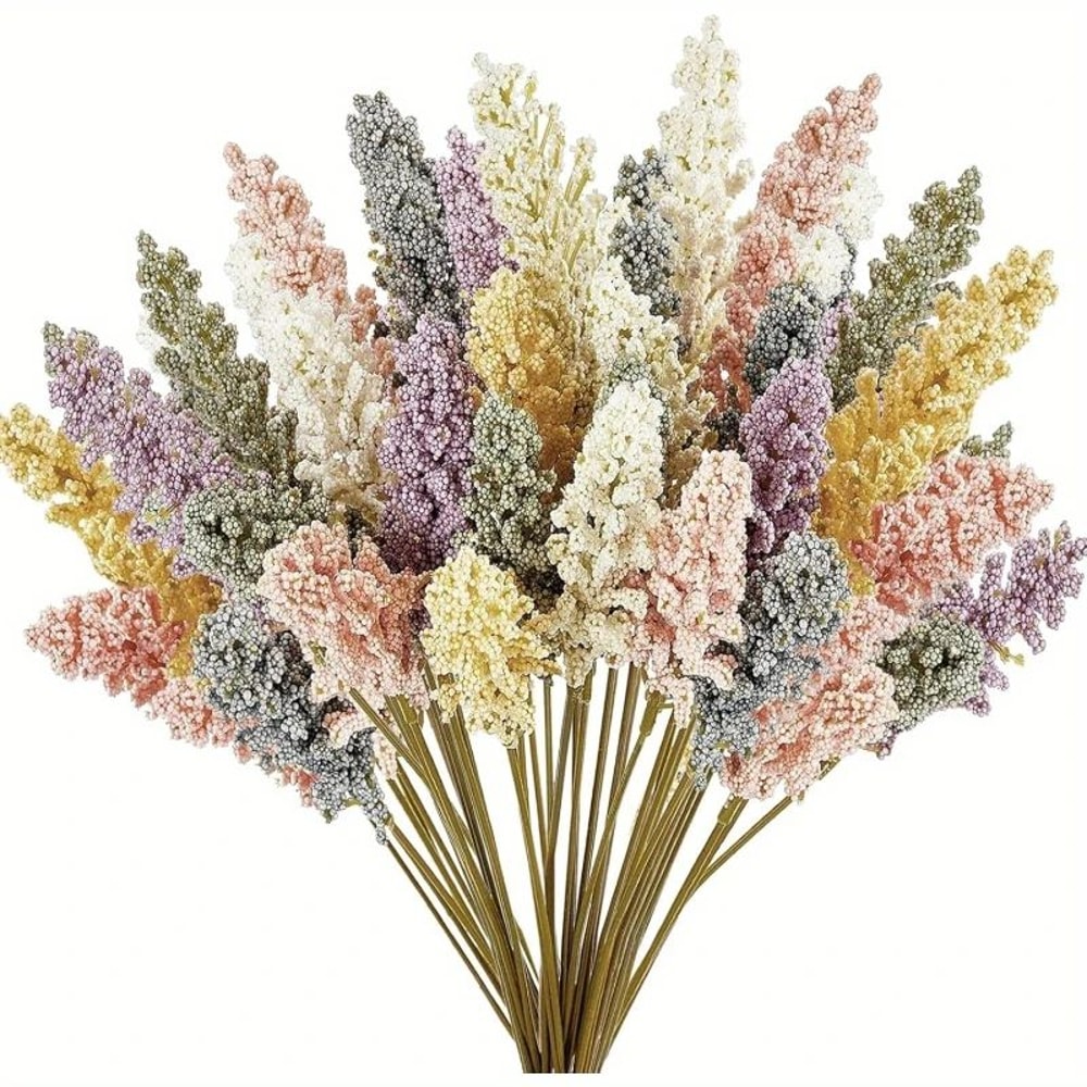 Artificial Lavender Flower Bouquets 18Piece Mini Faux Flowers For Weddings DIY Decor 2