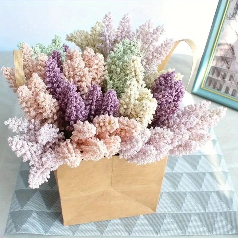 Artificial Lavender Flower Bouquets 18Piece Mini Faux Flowers For Weddings DIY Decor 3